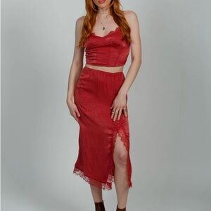 Elegant Dusty Rose Top and Skirt Set